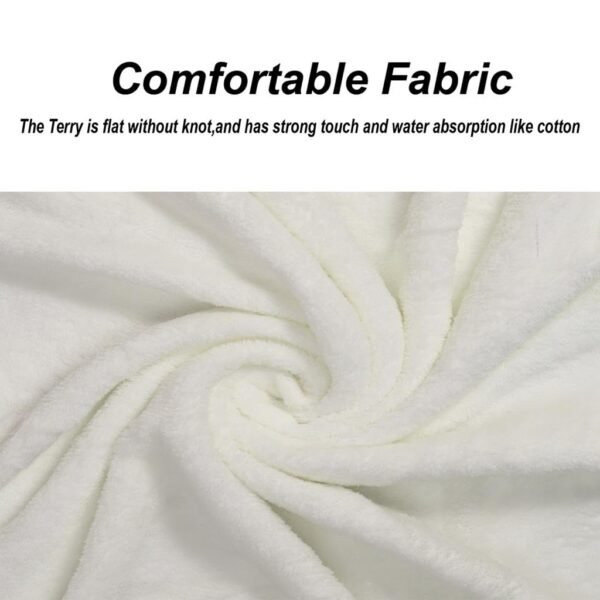 Ultra Soft Cotton+Velvet Bath Towel Set, which Includes Bath Towel with Hand/Face Towel for Women & Children 300 GSM Set of 2 (140 * 70cm+75 * 35cm) (HC_Towel_White_) - Image 2