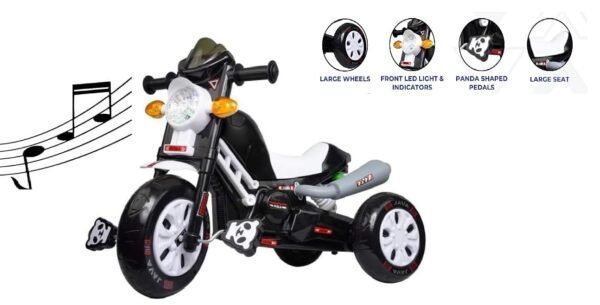 Toyshine Java Sports Bike Pedal Tricycle with Musical Horn & Light Non Battery Operated Ride On for 2-6 Years Carrying Capacity Upto 30 Kgs (Black) - Image 3