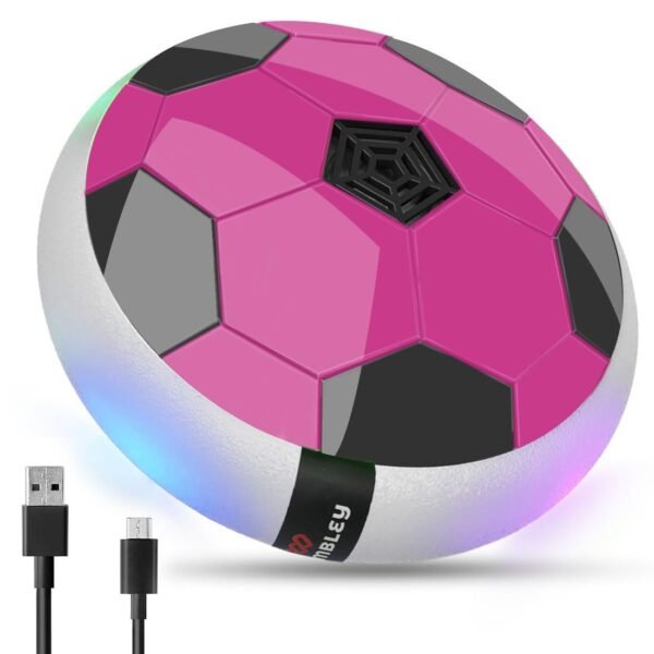 Wembley C-Type USB Rechargeable Battery Powered Hover Football Indoor Electric Floating Hover Ball Soccer | Smart Air Football | Fun Game for Kids Toys for Boys and Girls Birthday Gift - Pink