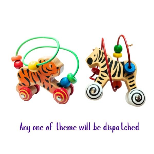 Activity Toy for 1-2 Year Kids | Bead Maze Toy for Kids | Montessori Wooden Toy Indoor Game for Kids | Animal Runner Toy for Kids | Montessori Toy Gift for boy & Girl | Wooden Toy | Random Theme - Image 6