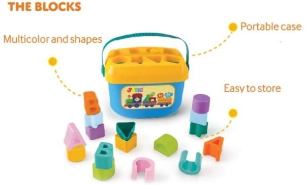 Baby Plastic First Block Shapes and Sorter, 16 Blocks, ABCD Blocks with Other Shapes, Toys for 6 Months to 2 Years Old for Boys and Girls (Multicolor) Great Gift (Baby First BLOACK) - Image 5