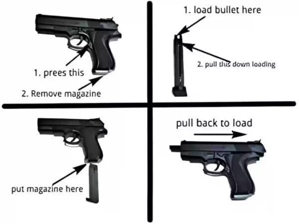 Pull Back The Loader to Load Gun Mouser Pistol Toy Shooting Gun with Plastic Bb Bullets for Kids Age 14 Years & Above, Do Not Shoot Human & Animal - Image 4