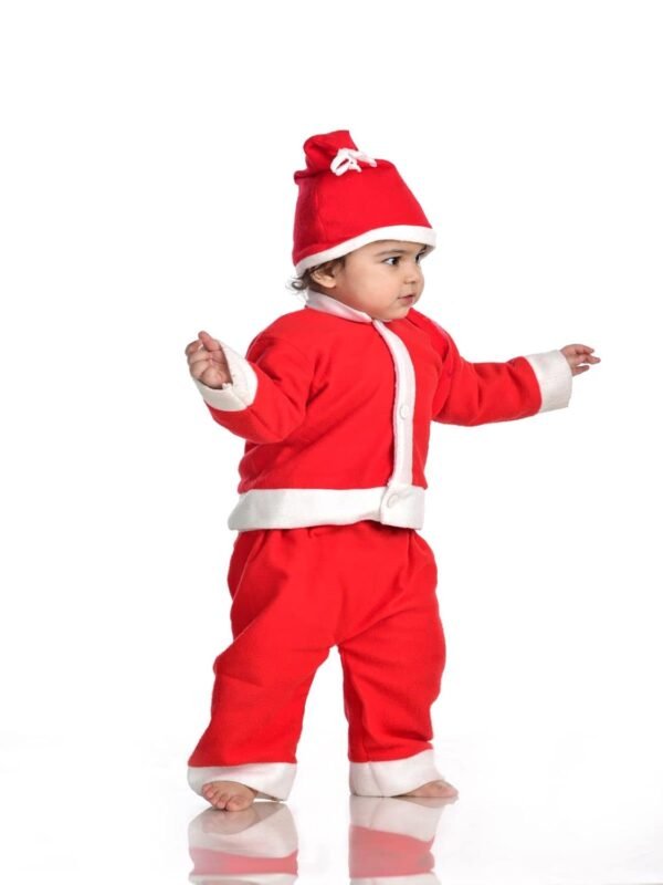 BookMyCostume Santa Claus Dress Set of 4 (Jacket, Bottom, Bag, & Cap) Kids & Adults Christmas Costume - Image 2