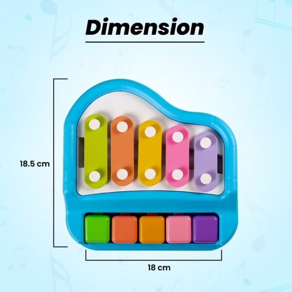 Fun Express 2 in 1 Baby Piano Xylophone Toy - 8 Multicolored Key Keyboard Xylophone Piano for Toddlers 1-3 Years Old | Preschool Educational Musical Learning Instruments Toy for Baby Kids Girls Boys