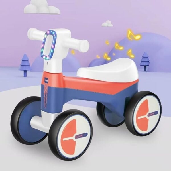 Toddler Kids Scooter | Cycle | 4 Wheels | Lightweight Bike for Kids with Music and LED Light Four Wheeler | Best Birthday Gifts | Comfort Seat for 1-4 Years (Blue/RED) - Image 2