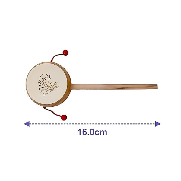 Wooden Damru Rattle Toys for Baby, Infants, New Born Babies (0+ Years) - Cage Rattle - Multicolor - Set of 3 pcs - Discover Sounds - Image 3