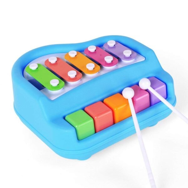 Webby 2 in 1 Baby Piano Xylophone Toy | 8 Multicolored Key | Preschool Montessori Educational Musical Learning Piano Cum Xylophone Toy for 1-3 Years Old Baby, Toddlers, Kids, Girls & Boys (Small)
