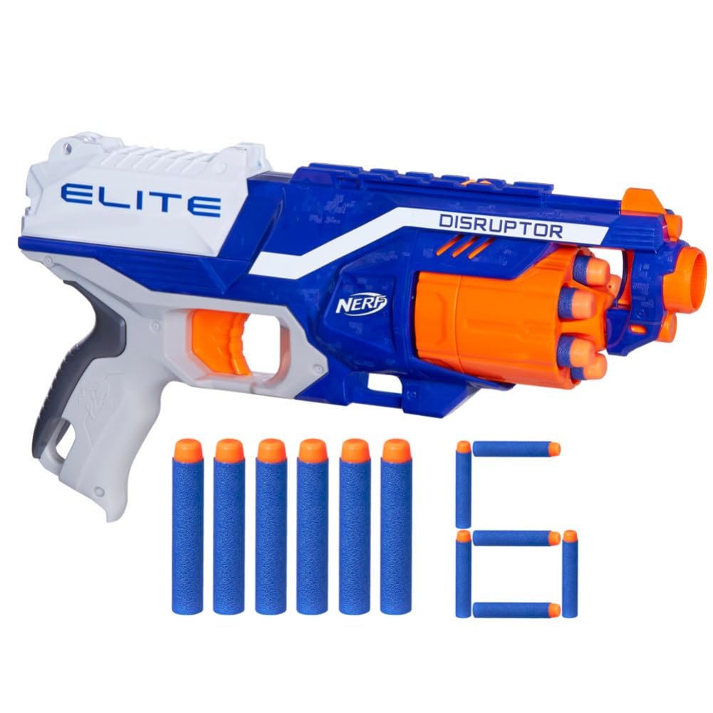 Nerf Disruptor Elite Toy Blaster,6-Dart Rotating Drum with Darts, Toys for Kids Teens&Adults, Gift Toy,Outdoor Toy for Boys, Birthday Gift for Kids Ages 8+,Best Xmas Gift,Multicolor - Image 3