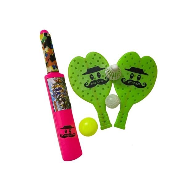 Vidhyapati Super Sport Toys Combo | Bat Ball and Racket for Kids | 2 Year and Above Kids