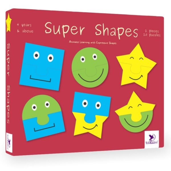 Shapes Puzzles for Kids 3-5 Year Olds, Montessori Toys for 3+ Years, Learning Educational Toys Games for 3-5 Year Kids - Super Shapes