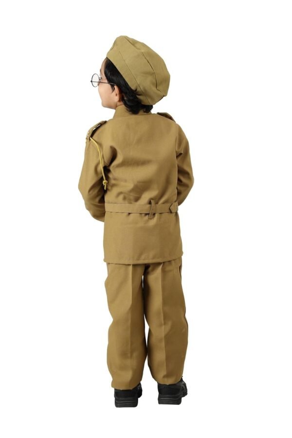BookMyCostume Subhash Chandra Bose with Cap and Specs Freedom Fighter Kids Fancy Dress Costume - Khaki 3-4 years - Image 4