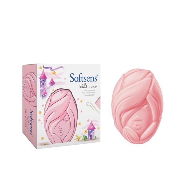 Softsens Assorted Pack of 5 Kids Soap | Gentle & Nourishing with Shea Butter & Milk Cream | Dermatologist Tested and Approved (75gm) - Image 6