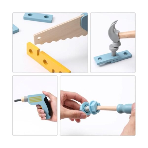 Wudly Wooden Tool Kit with Belt Toy - Ideal Toys for 4 Year Boy, Construction Toys, Montessori Toys for 3 Year Old, Tool Kit for Kids, Wooden Toys for Kids 2 Years - Image 5