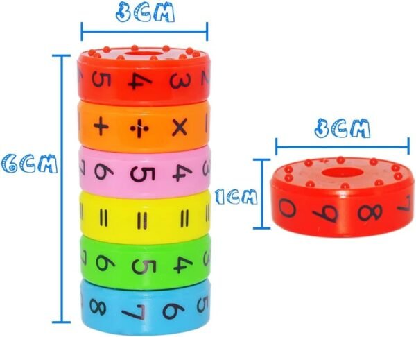 Kids Magnetic Maths Skill Learning Toy Numbers & Symbols Toy In Cylinder Shape,Kids Magnetic Building Blocks Brain Toys,Brain Intelligence Developing Kids Toy For 2-6 Years Old Kids-Multicolor - Image 3