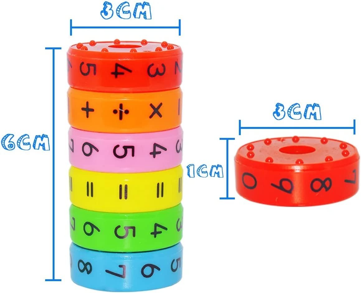 Kids Magnetic Maths Skill Learning Toy Numbers & Symbols Toy In Cylinder Shape,Kids Magnetic Building Blocks Brain Toys,Brain Intelligence Developing Kids Toy For 2-6 Years Old Kids-Multicolor - Image 3