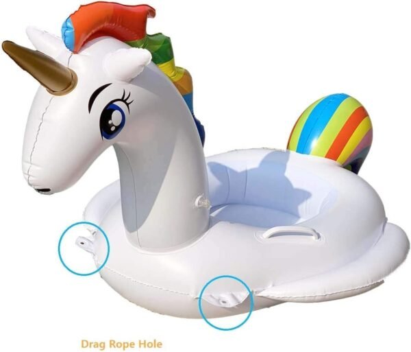 Inflatable Pool Floats Swim Tubes Rings(2 Pack), Big Beach Swimming Toys for Kids Raft Floaties Toddlers (Unicorn Swimming Tubes + Fish Swimming Tube) 3-5 Year - Image 2