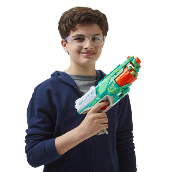Nerf Elite Disruptor Blaster, 6-Dart Rotating Drum, 6 Nerf Elite Darts, Slam Fire, New Dynamic Green Color, Toys for Kids, Teens & Adults, Outdoor Toys for Boys and Girls Ages 8+ - Image 5