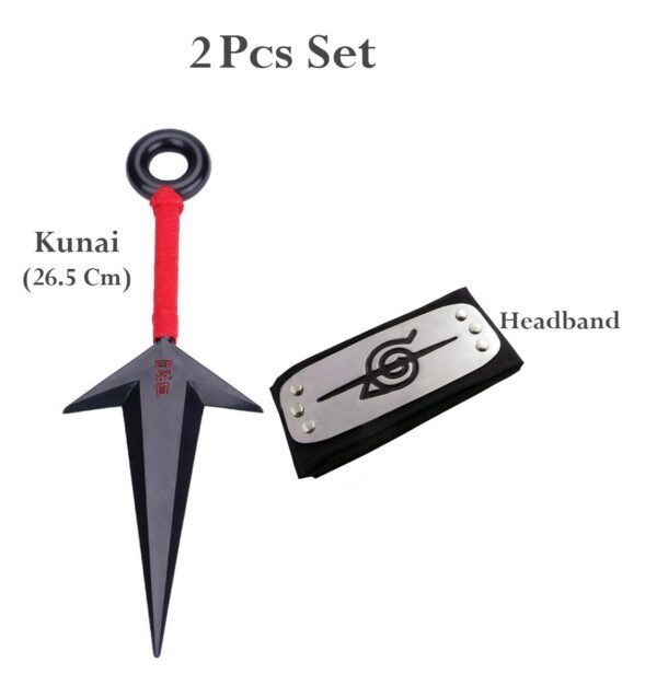 STORE 2508 Kid,Teen,Adult Anime Plastic Kunai Toy Hokage Minato\'s Kunai Cosplay Armor 26.5 Cm Japanese Anime Cosplay With Headband, Black - Image 2