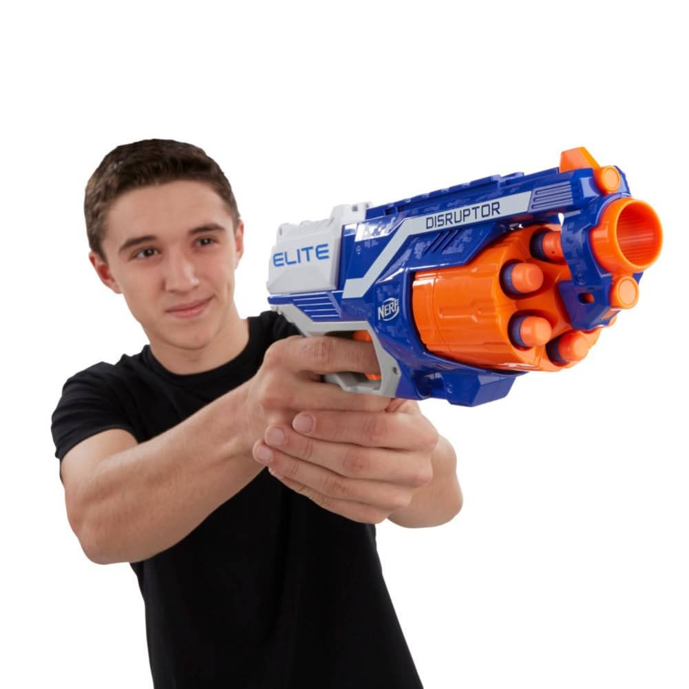 Nerf Disruptor Elite Toy Blaster,6-Dart Rotating Drum with Darts, Toys for Kids Teens&Adults, Gift Toy,Outdoor Toy for Boys, Birthday Gift for Kids Ages 8+,Best Xmas Gift,Multicolor - Image 4