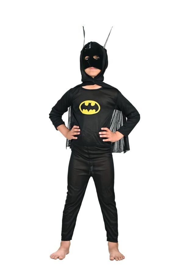 BookMyCostume Polyester Black Bat Superhero Kids Fancy Dress Costume - Standard 3-4 Years