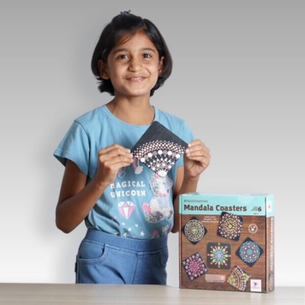 TOYKRAFTT Art N Craft Dot Mandala Painting Kit for Kids, Mandala Art Kit, Dot Painting Kit, Toys for Girls Boys 7 to 12 Years, Gifts for Birthday Dot Mandala Table Coaster - Image 2