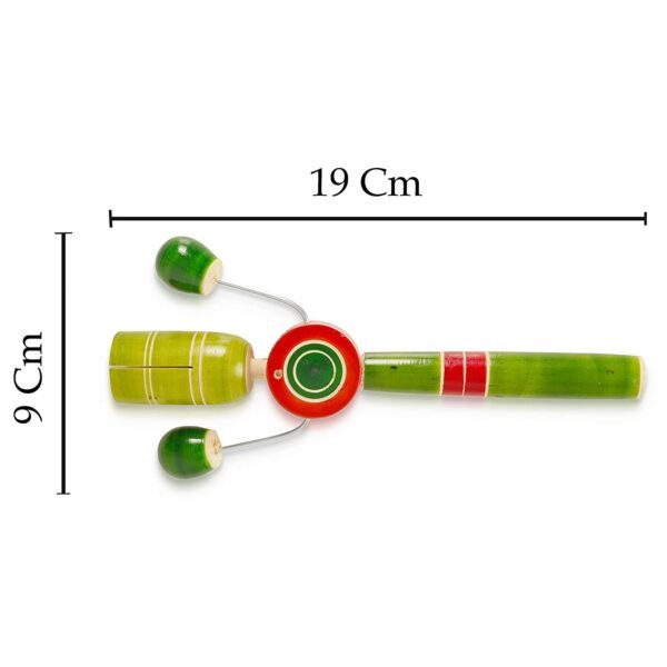 Wooden TIK TIK Rattle Pack of 1 - Colourful Musical Instrument Rattle Toy for Baby and Kids (0-3 Years) - Non-Toxic, Hold and Shake Toy - Discover Sounds, Develops Sensory Skills - Image 2