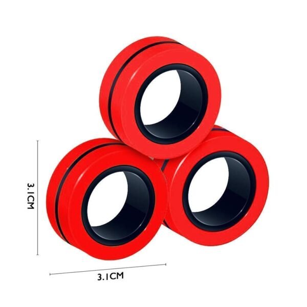 3 Pcs Magnetic Ring Toy, Magical Finger Spinning Toy Spinner Magnetic Toys for Kids Boys & Girls, Anti Stress Finger Magnetic Rings for 4 Years Old