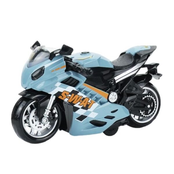 Police Motorcycle Toy - Pull Back Motorcycle Toys, Tiny Gift with Music Lighting, Latte Motorcycles Toy for Kids Boys Age 3-8 Year Old [Multicolor] (Sport Bike-Green)