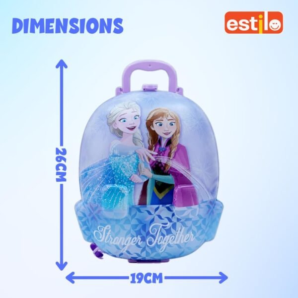 Estilo 2in1 Backpack Frozen Toy Kitchen Set for Girl | 22 Pack Kids Kitchen Pretend Toy with B/O Pretend Play Cooking Toy for 3+ Girls | Birthday Gift for Age 3-6 Year Olds - Image 3