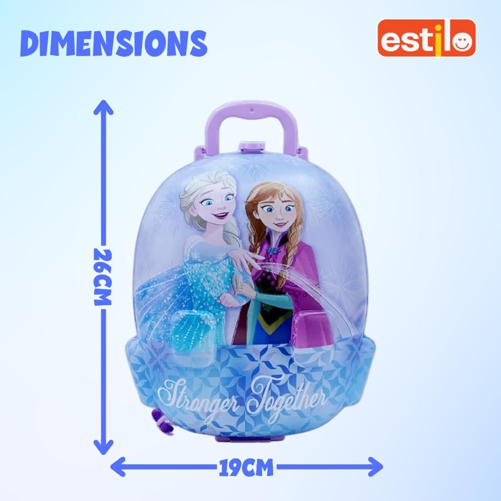 Estilo 2in1 Backpack Frozen Toy Kitchen Set for Girl | 22 Pack Kids Kitchen Pretend Toy with B/O Pretend Play Cooking Toy for 3+ Girls | Birthday Gift for Age 3-6 Year Olds - Image 3