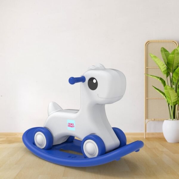 Amazon Brand - Jam & Honey 3-in-1 Baby Push Ride-On, Rocker & Balance Board | for Kids 1-4 Years Old | Non-Toxic | Durable and Safe | Upto 20kgs Weight | Blue & Grey - Image 2