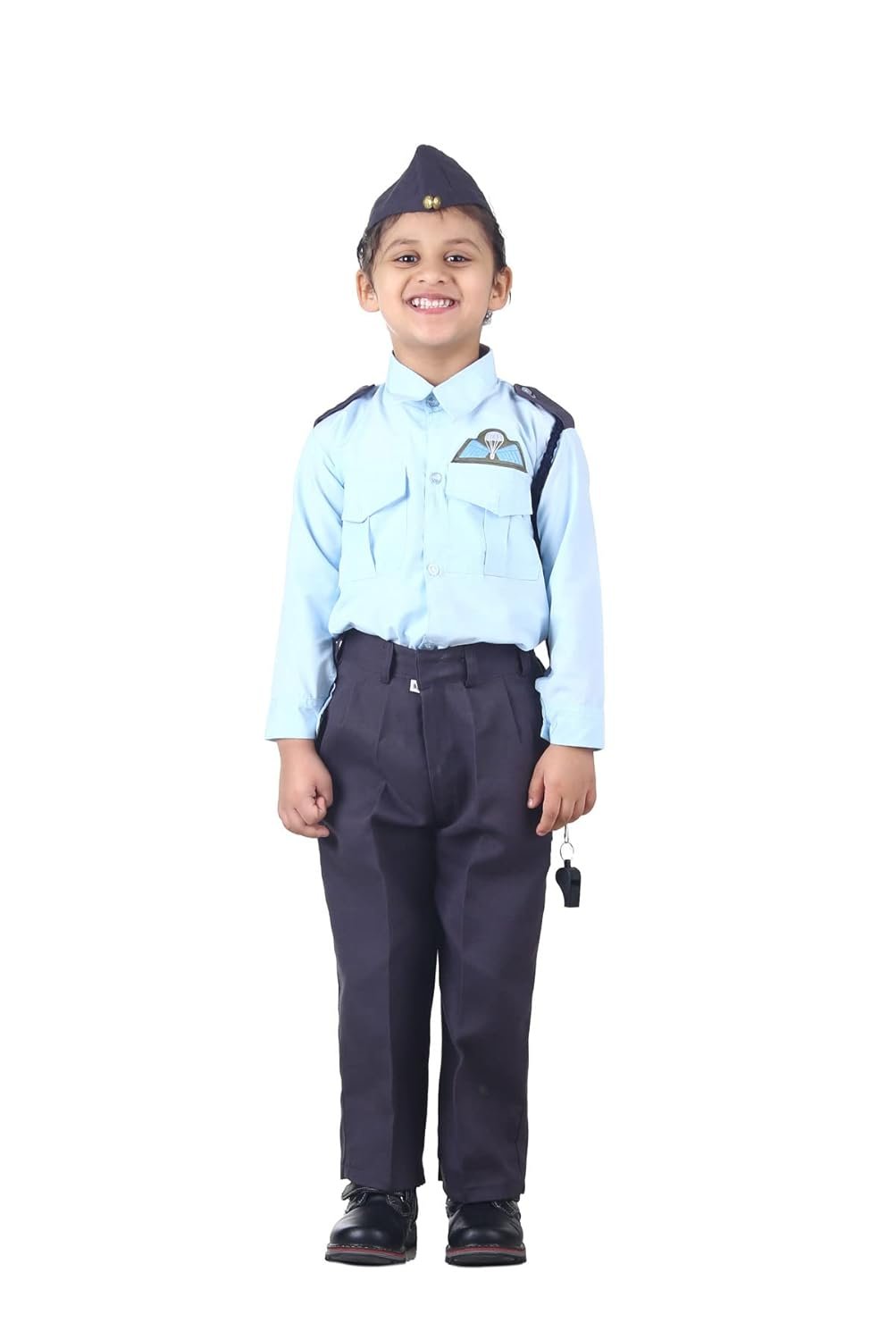 BookMyCostume Indian Air Force Defense Pilot Uniform Kids Fancy Dress Costume - Blue 6-7 years
