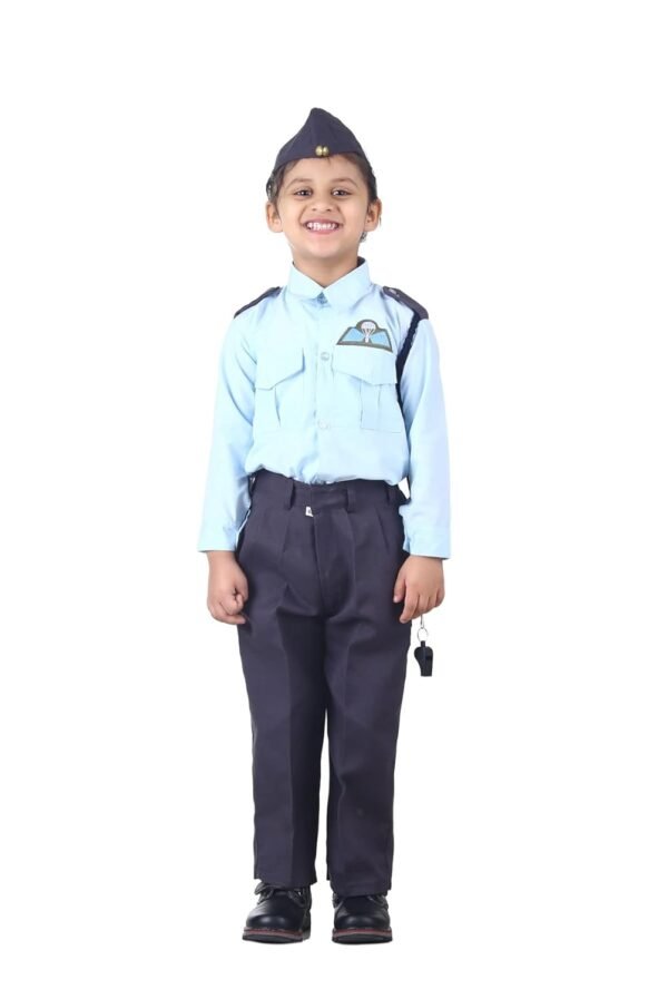BookMyCostume Indian Air Force Defense Pilot Uniform Kids Fancy Dress Costume - Blue 3-4 years
