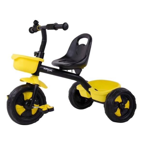 Bumtum Tricycle Ride | Play & Plug Cycle for Kids | 2-5 Years - Tricycles for Boy & Girl | Sturdy Designs with Storage Box, Horn and Guarded Seats, Heavy Wheels (Yellow, Pack of 1)