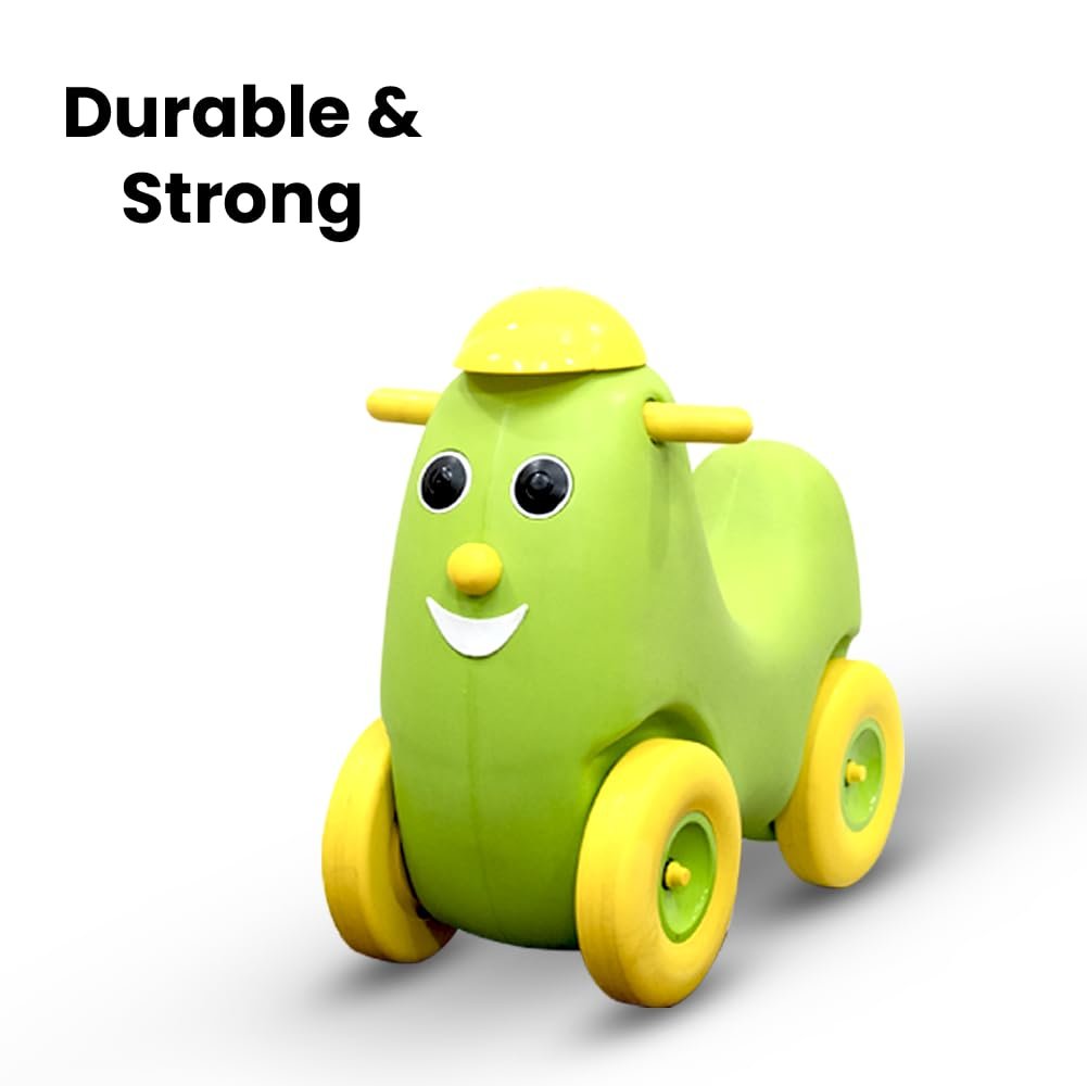 OK PLAY Humpty Dumpty Push On Ride for Kids | Pony Ride On with Curved Seat | Four Wheel Push On Ride | Easy Grip | Indoor Outdoor Ride | Safe & Fun Activity Toy | Toys for Kids | 2 Year+ | Green - Image 6