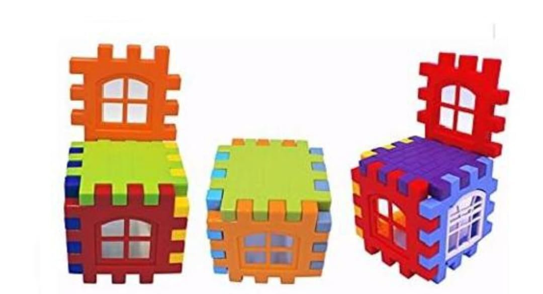 MBK My Happy House Building Blocks Set - 60+ Pcs Toy with Attractive Windows | Block Game for Kids 2-5 Years | Educational Toy for Boys & Girls - Image 5
