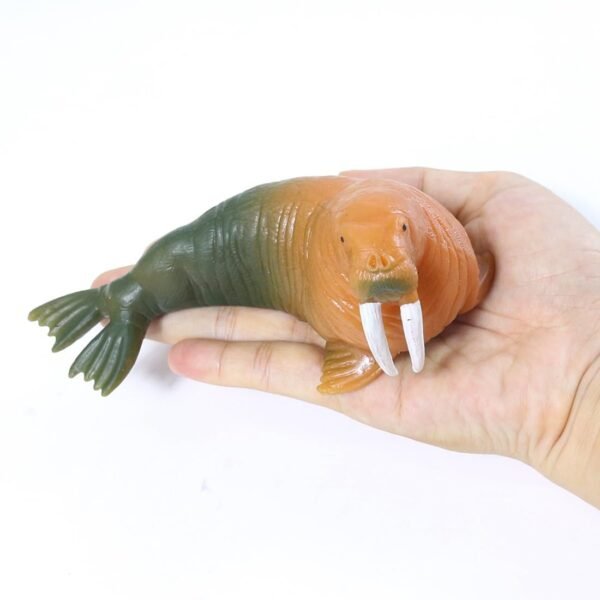 Amitasha Aquatic Animal Toy for Kids Realistic Walrus Fish Squishy Figurines Rubber Sea Animal Soft Squeeze Toy for Boys Girls Lookalike Ocean Creatures Educational Gift - Image 5
