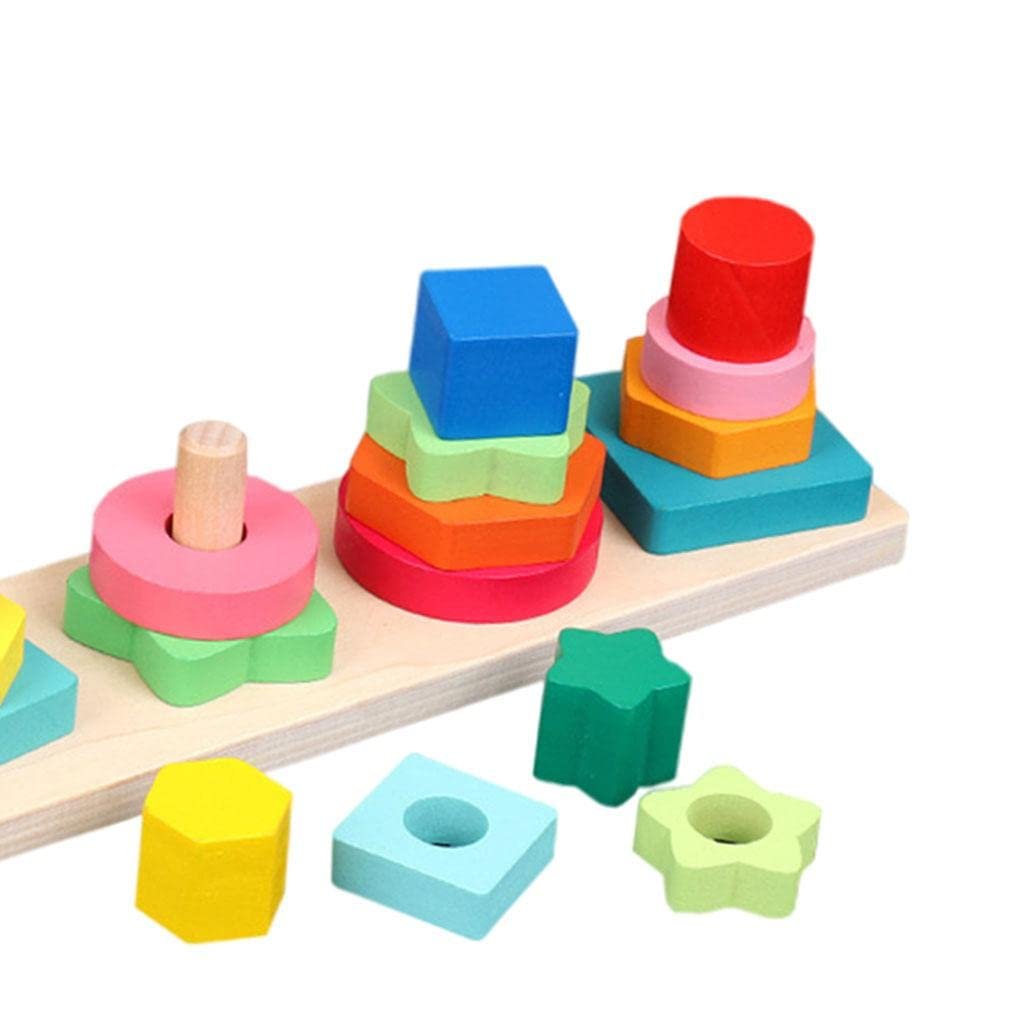 bnf® Geometric Stacker Column Building Blocks for Preschool Toddlers 1-3 Children 4 Post Rectangle Baby | Toys for Baby | Developmental Baby Toys - Image 2