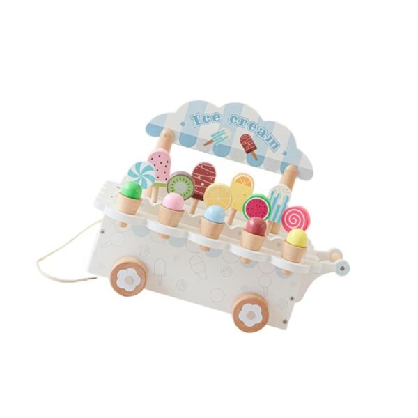 Lyla Wooden Ice Cream Toy Education Pretend Play for Kids 3-8 Year Old Boys Girls White - Image 6