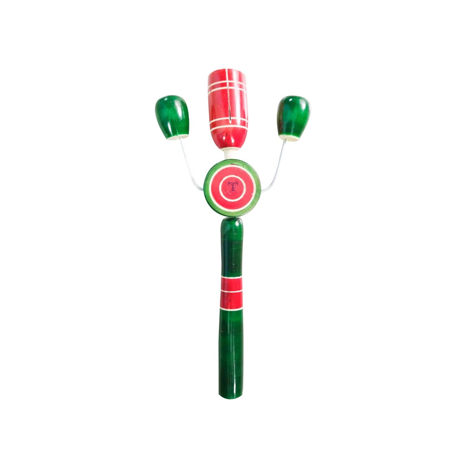 Colourful Wooden Baby Rattle Toy - Hand Crafted Rattle Set for Kids - Musical Toy for Newly Born (Pack of 2) TIK S, Dumura - Image 2