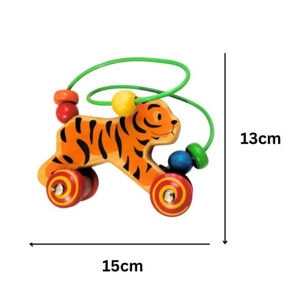 Activity Toy for 1-2 Year Kids | Bead Maze Toy for Kids | Montessori Wooden Toy Indoor Game for Kids | Animal Runner Toy for Kids | Montessori Toy Gift for boy & Girl | Wooden Toy | Random Theme - Image 2
