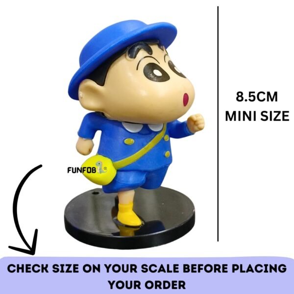 Shinchan Action Figure Toy Size - 8.5CM Shinchan Figurine Cartoon Figures Toys for Boys & Girls PVC Multicolour | Shin Blue Dress Small - Image 2