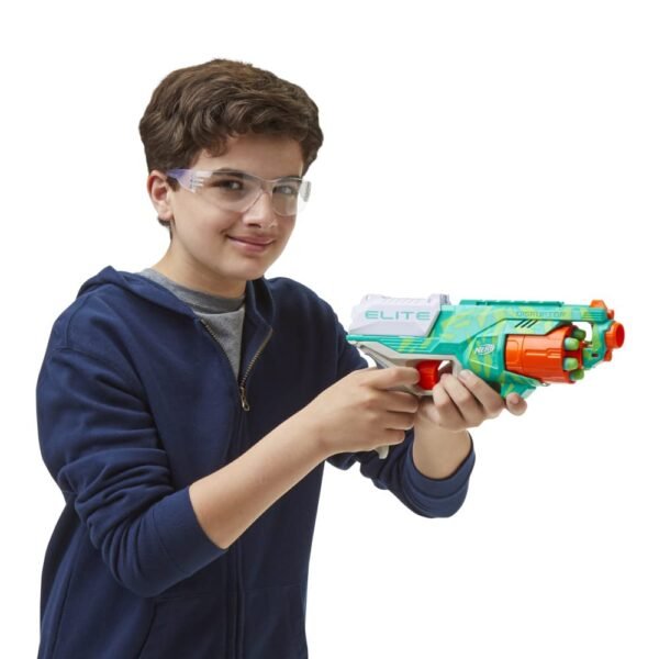 Nerf Elite Disruptor Blaster, 6-Dart Rotating Drum, 6 Nerf Elite Darts, Slam Fire, New Dynamic Green Color, Toys for Kids, Teens & Adults, Outdoor Toys for Boys and Girls Ages 8+ - Image 3