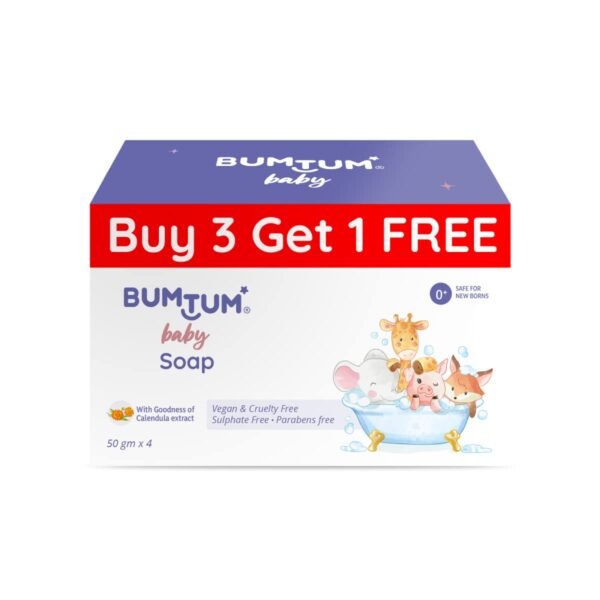 BUMTUM Baby Soap 6 Pieces with Goodness of Calendula Extract Parabens Free Vegan & Cruelty Free 50Gm - Image 5