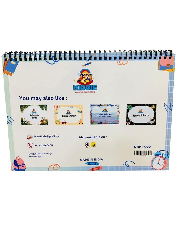 Kiddie - Preschool Busy Binder Toddler Learning Toy | Educational Activity, Velcro Reusable Sticker Book | Logical Activity Binders | Activity Binders for Kids Aged - 2-6 Years - Image 5