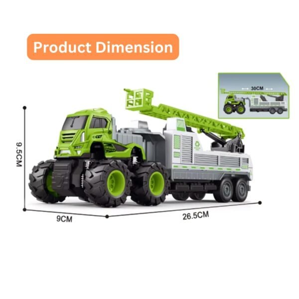 1:43 Scale Monster Truck Crane – Durable Crane Toy for Kids with Movable Parts – Realistic Dumper Truck Toy for Play & Display – Ideal Gift for Ages 3+ - Image 3