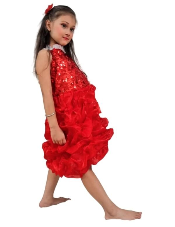 BookMyCostume Red Balloon Frock Western Dance Costume Dress for Girls - Premium - Image 5