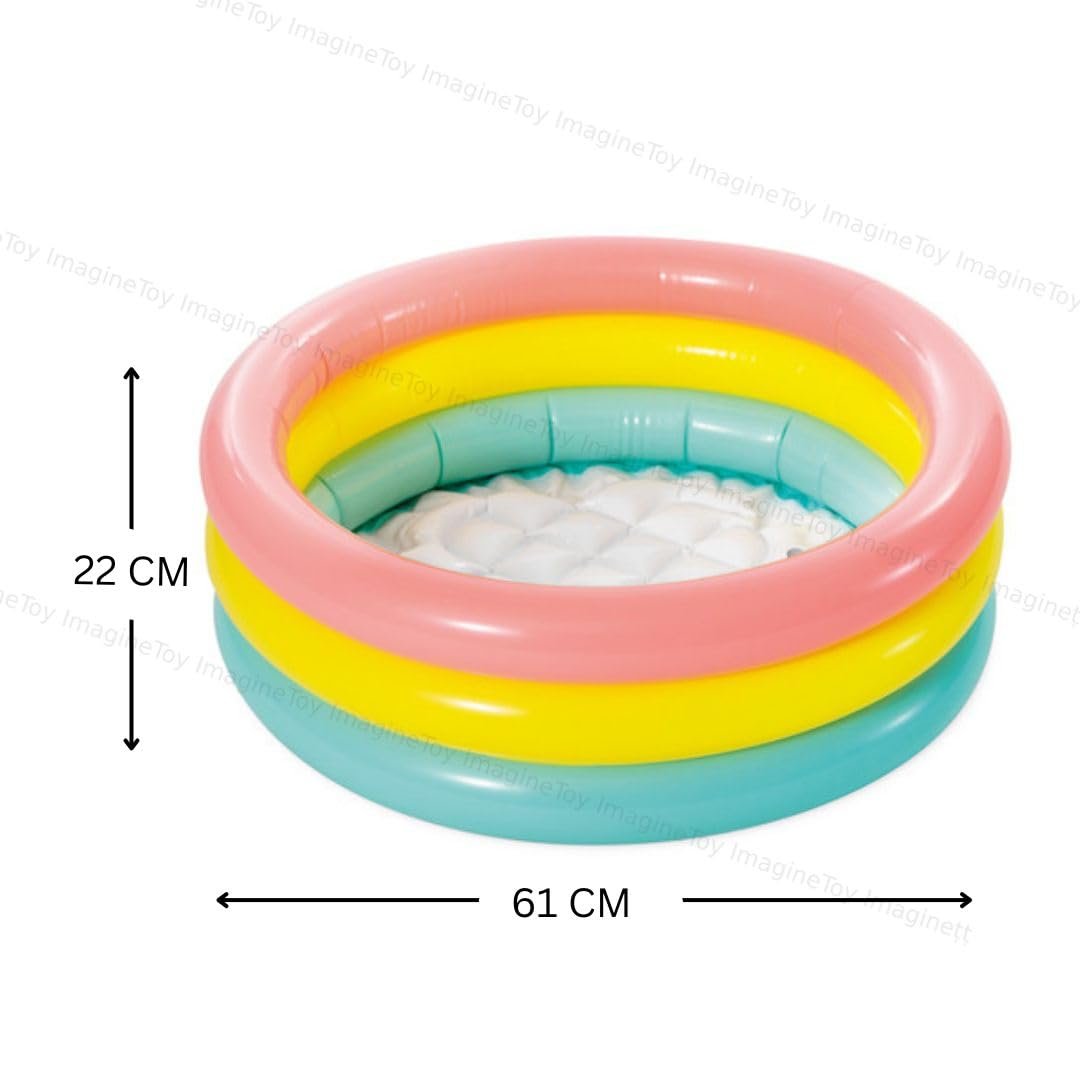 Toy Imagine™ 2 Ft Swimming Pool for Kids | Inflatable Sunset Glow Round Colourful Ring Baby Portable Baby Bath tub | 0-3 Years | Indoor & Outdoor Swimming Pool for Kids Holi - Image 3