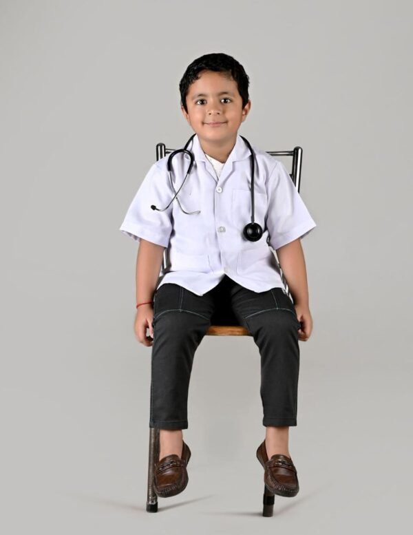 BookMyCostume Doctor Physician White Coat with Stethoscope Medical Professional Community Helper Kids Fancy Dress Costume 7-8 years - Image 5