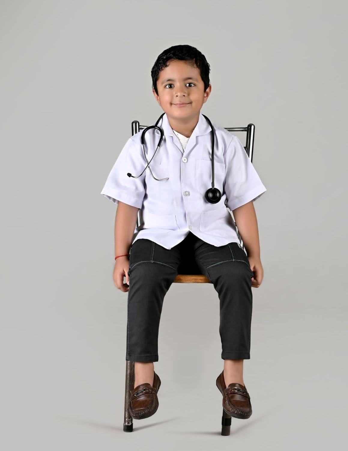 BookMyCostume Doctor Physician White Coat with Stethoscope Medical Professional Community Helper Kids Fancy Dress Costume 7-8 years - Image 5